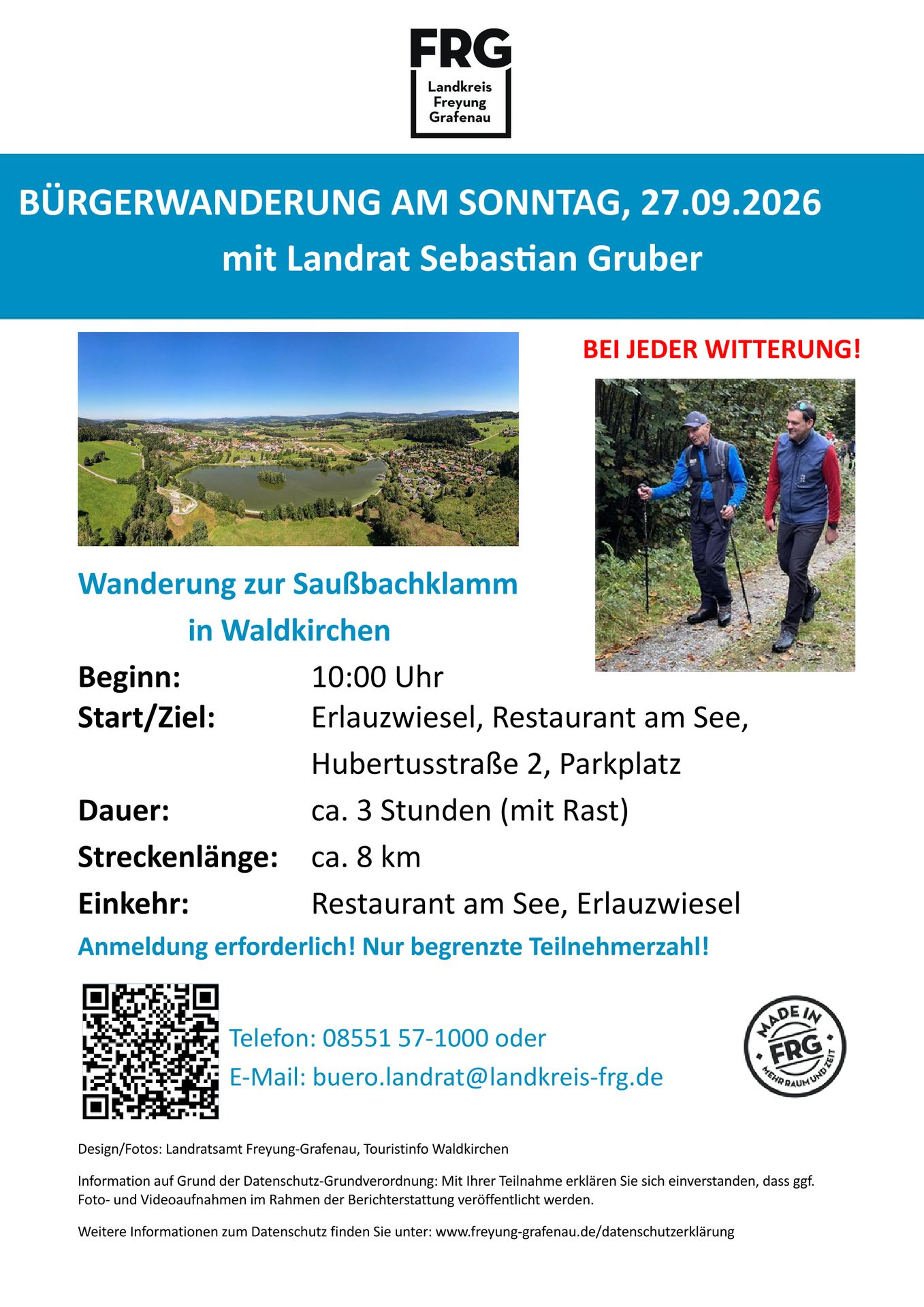Bürgerwanderung am Sonntag 27.09.26 mit Landrat Sebastian Gruber